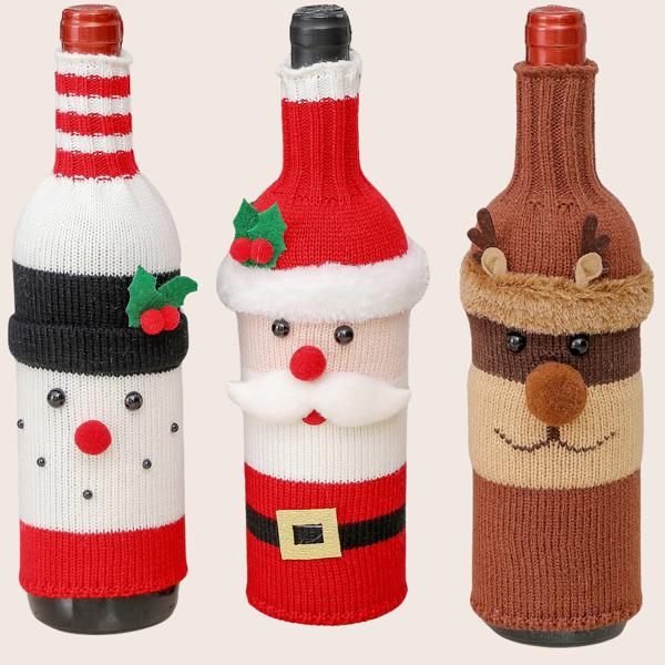 DaniEmCo 3 Pack Christmas Wine Bottle Covers | Neighbor & Friend Gifts | Teacher Gift