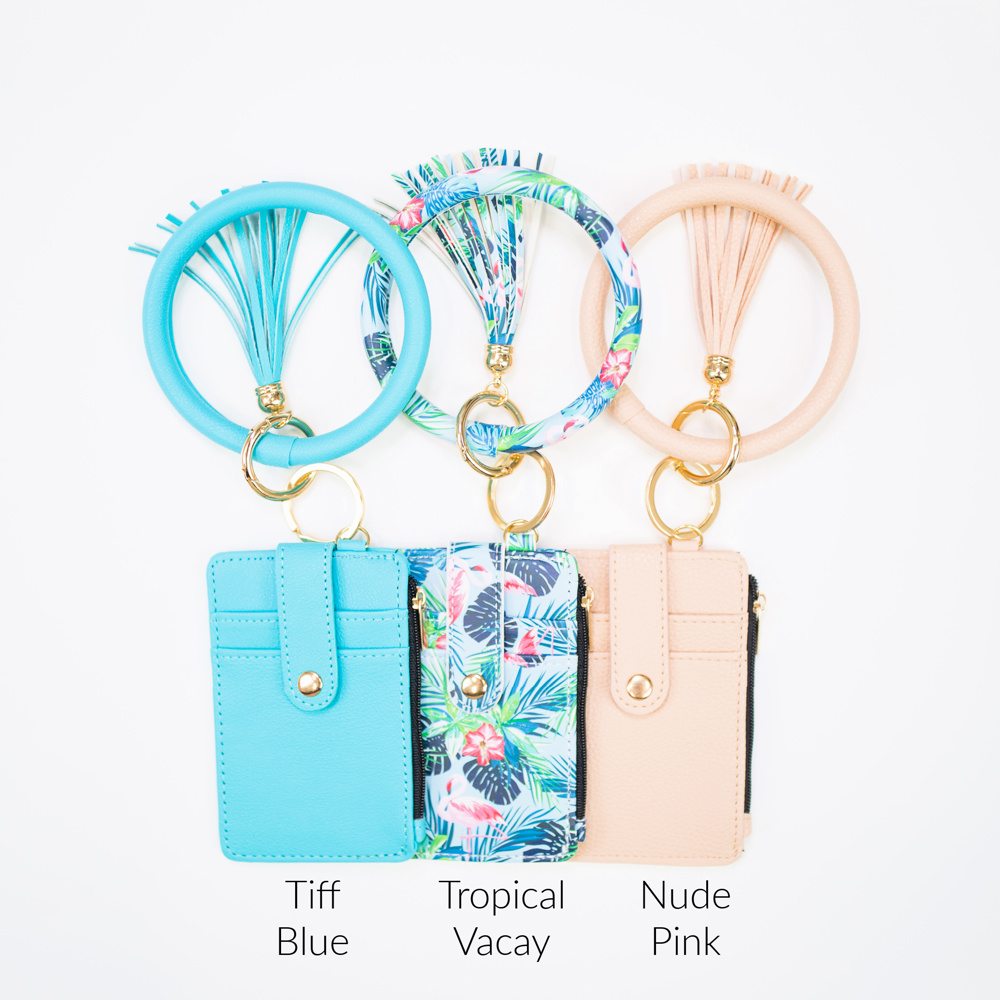 DaniEmCo ZAYLEY Key Ring Bangle Wallet | Key Chain Bracelet | Grab & Go Credit Card Wallets