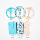 Tiff Blue DaniEmCo ZAYLEY Key Ring Bangle Wallet | Key Chain Bracelet | Grab & Go Credit Card Wallets