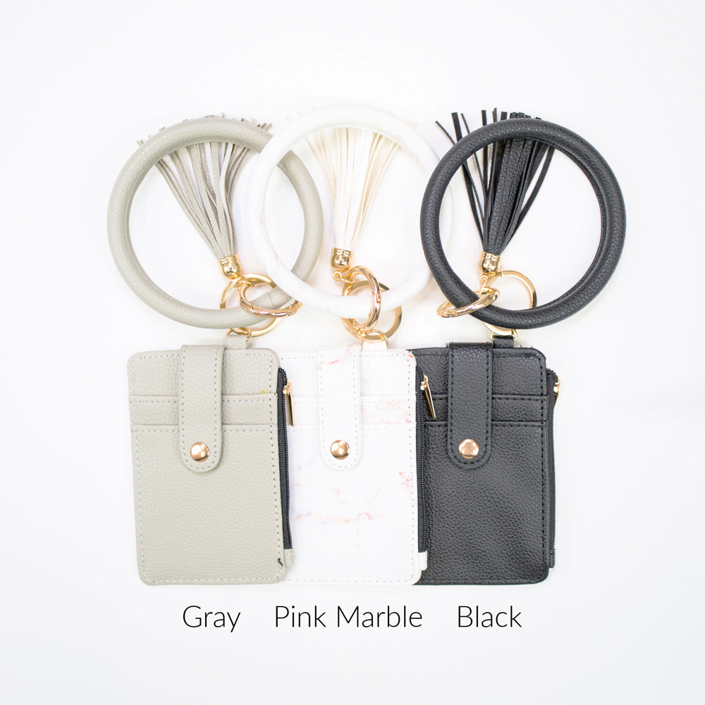 DaniEmCo ZAYLEY Key Ring Bangle Wallet | Key Chain Bracelet | Grab & Go Credit Card Wallets