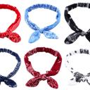 Bow: Light Blue/Salmon DaniEmCo BANDANA Hair Headbands | 2 Pack | Twist & Bow Collection | Boutique Headband Style