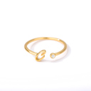  DaniEmCo CZ INITIAL RINGS | Personalized Letter Collection | Gold Plated Stainless Steel