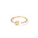 Gold-Plated D DaniEmCo CZ INITIAL RINGS | Personalized Letter Collection | Gold Plated Stainless Steel