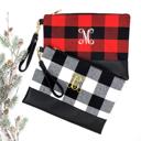  DaniEmCo BUFFALO CHECK Monogram Clutch | Personalized Gift | Removable Wristlet Bag