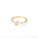 Gold-Plated E DaniEmCo CZ INITIAL RINGS | Personalized Letter Collection | Gold Plated Stainless Steel