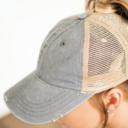  DaniEmCo MAMA DISTRESSED MESSY BUN Cap | Embroidered Hat Design