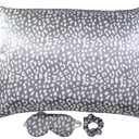 Gray Leopard DaniEmCo SATIN PILLOWCASE GIFT SET | Sleep Mask | Scrunchie | Gifts