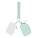 Mint + White DaniEmCo EMMY Dual Pouch Wallets | Clippable Nylon Wristlet | Sporty Design