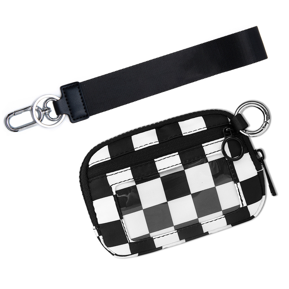 DaniEmCo Checker Wristlet Wallet | Clear ID Pouch | Grab & Go Trendy Wallets