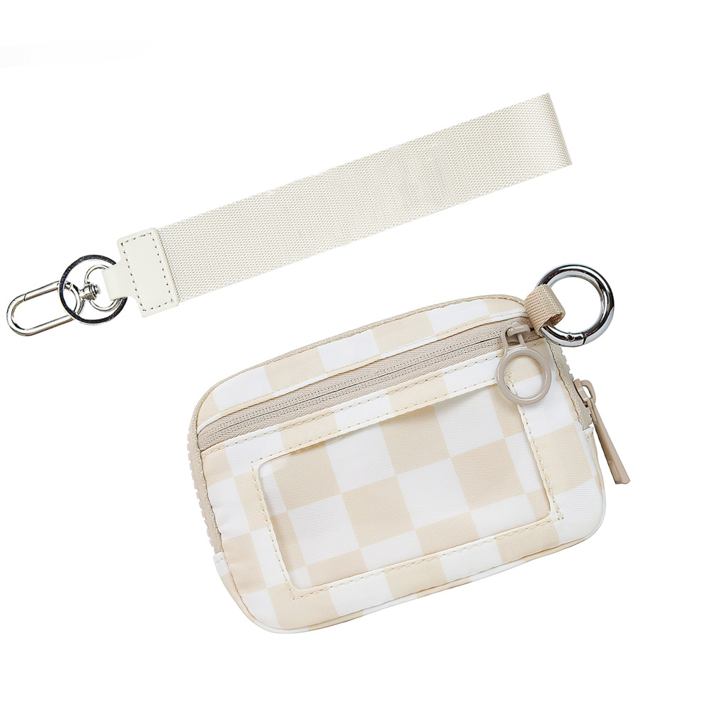 DaniEmCo Checker Wristlet Wallet | Clear ID Pouch | Grab & Go Trendy Wallets