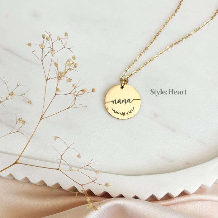 Name Circle Pendant Necklace