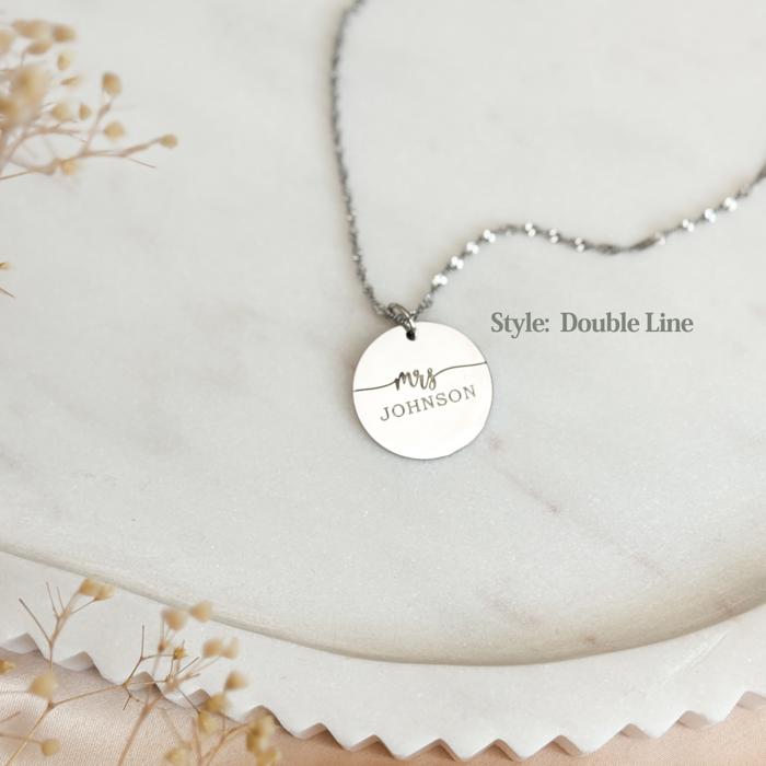 Name Circle Pendant Necklace