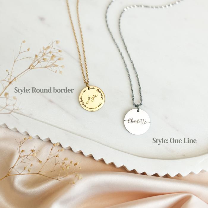 Name Circle Pendant Necklace