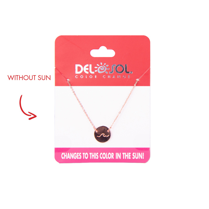 Wave Coin Pink Necklace