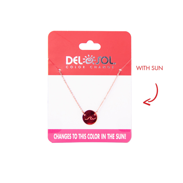 Wave Coin Pink Necklace