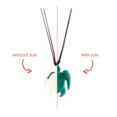 Turtle Necklace White to Green