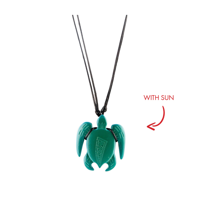 Turtle Necklace White to Green