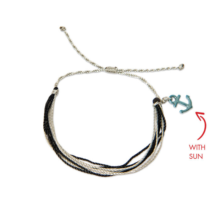 Black Gray Anchor Bracelet