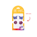  Butterfly & Flowers 4-Pack Hair Clips