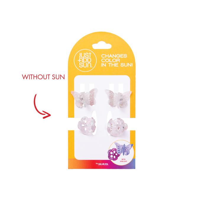 Butterfly & Flowers 4-Pack Hair Clips