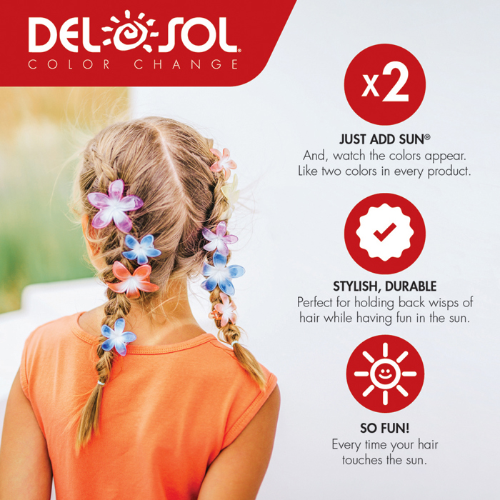 Blue to Red Plumeria 2-Pack Hair Clips