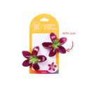  Green to Fuchsia Plumeria 2-Pack Hair Clips