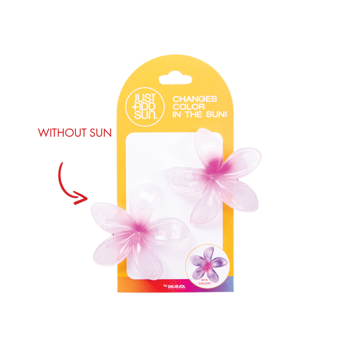 Pink to Purple Plumeria 2-Pack Hair Clips