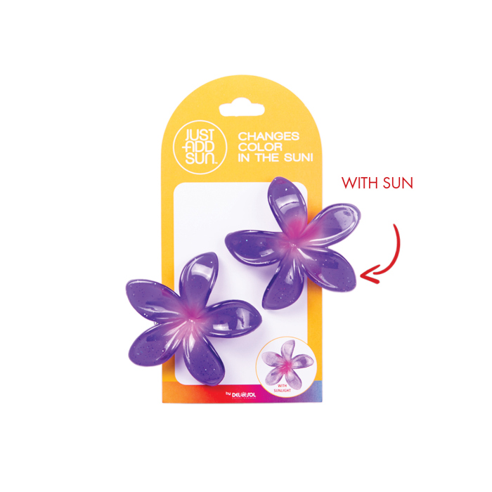 Pink to Purple Plumeria 2-Pack Hair Clips