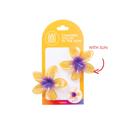 Purple to Yellow Plumeria 2-Pack Hair Clips