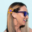  Purple to Yellow Plumeria 2-Pack Hair Clips
