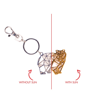 Metal Bear Gold Key Chain