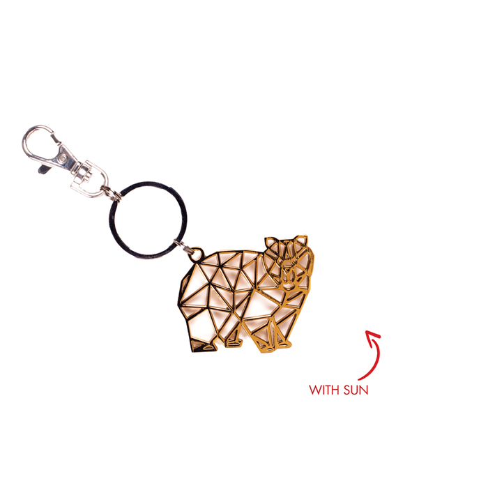 Metal Bear Gold Key Chain