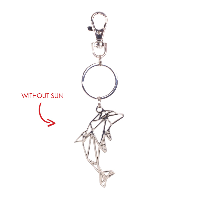 Metal Dolphin Blue Key Chain