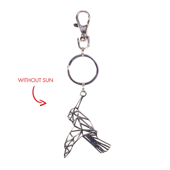 Metal Hummingbird Green Key Chain