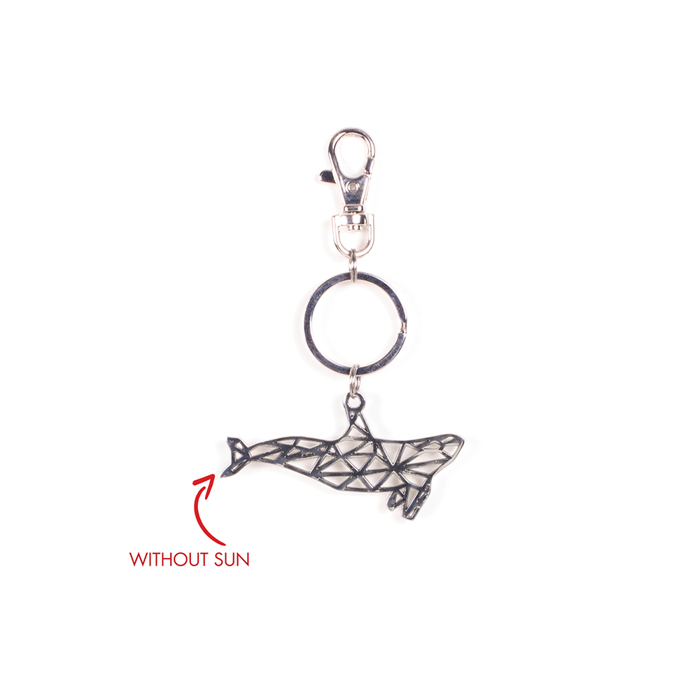 Metal Whale Blue Key Chain