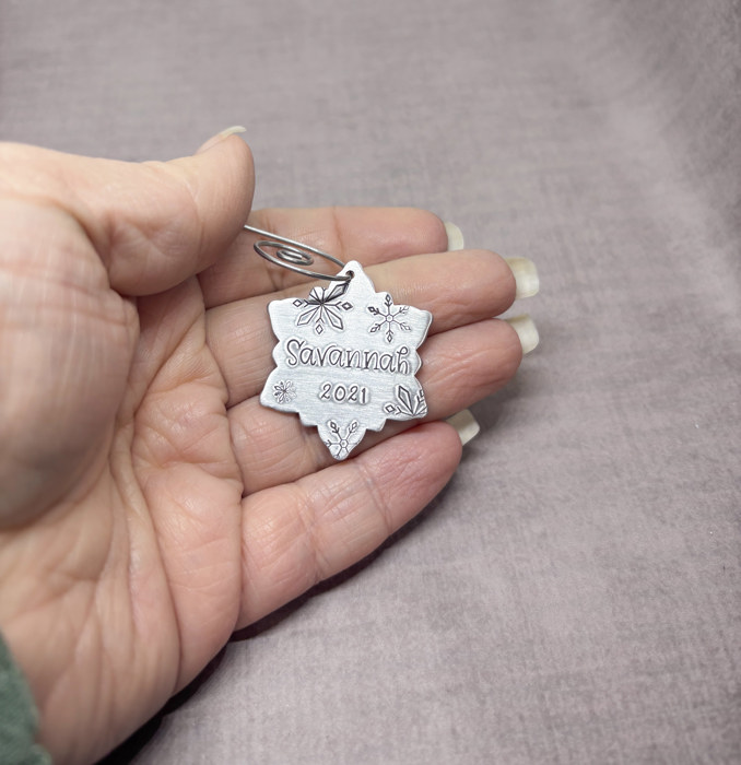 Custom Personalized Snowflake Ornament with Name & Year 