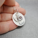  Double Stacked Personalized Mom Necklace with Kids Names, 2 layered