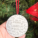 Ribbon Personalized ornament, Christmas ornament for large family