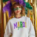 Medium White Mardi Gras sweatshirt