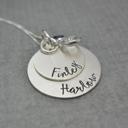  Double Stacked Personalized Mom Necklace with Kids Names, 2 layered