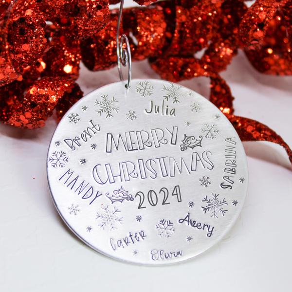 Large family Christmas ornament