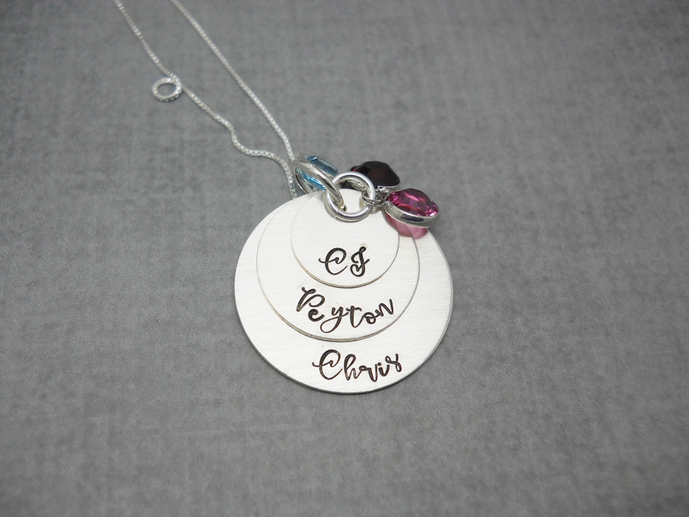 3 Layered Mom Necklace with Kids Names