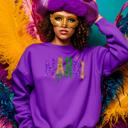 Medium Purple Mardi Gras sweatshirt