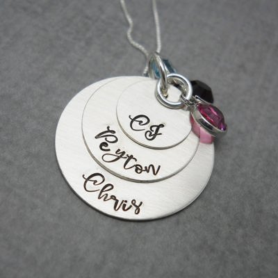 3 Layered Mom Necklace with Kids Names