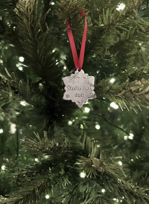 Custom Personalized Snowflake Ornament with Name & Year 