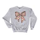 Medium Gray Snack Cake Bow Christmas Sweatshirt