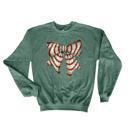 Large Dark Green Snack Cake Bow Christmas Sweatshirt