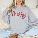 Large Gray Merry Christmas sweatshirt