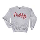 Small Gray Merry Christmas sweatshirt