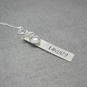  Hand Stamped Bar Name Necklace in Sterling Silver, Margarita font